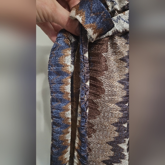 KARINA GRIMALDI Metallic zigzag strapless romper tie front. Size Small - Picture 7 of 13